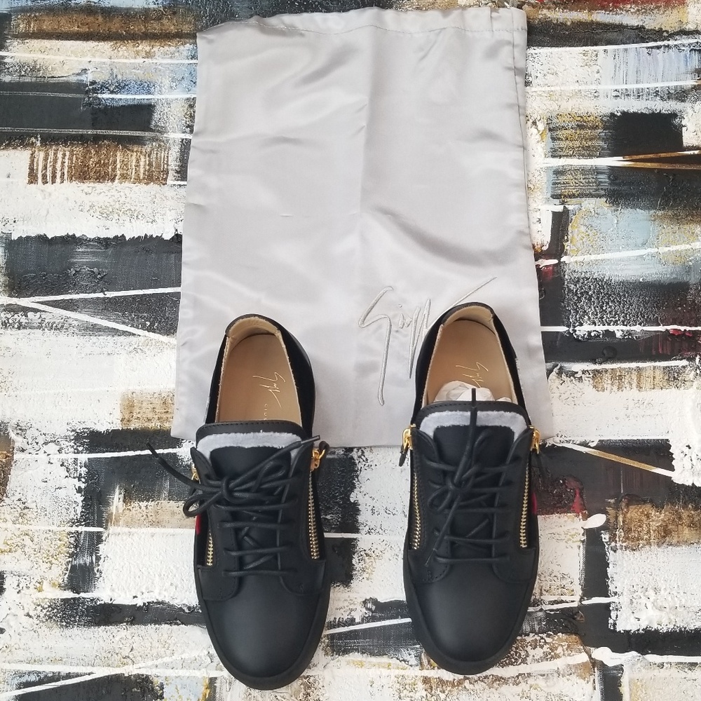 š„GIUSEPPE SIGNATURE LEATHER UNISEX SNEAKERS - Picture 5 of 8
